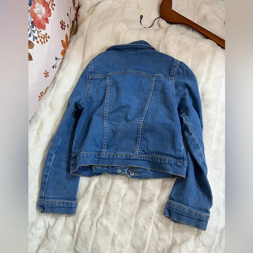 Crazy 8 Girls 7/8 Denim Blue Jean Jacket Spring Fall School Classic Preppy Light
